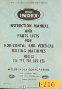 Wells-Index-Wells Index 745, 756 760 845 856, Milling, Instructions & Parts Manual 1979-745-756-760-845-856-01